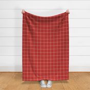 Scandinavian Farmhouse Ticking Plaid in Barn Red + Cream