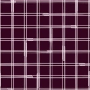 Off white hand drawn grid on dark burgundy red, 3/4 inch grid