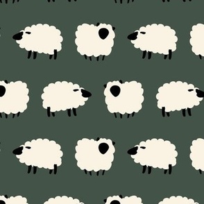 Country Sheep in Pine Green
