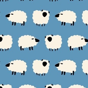 Country Sheep in Dusty Blue