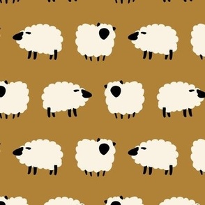 Country Sheep in Tawny Mustard