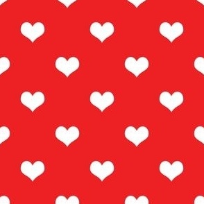 Red and White Heart Polka Dots