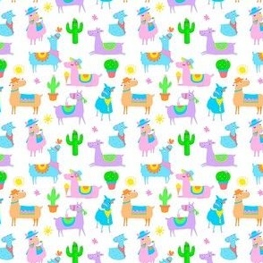 Small - Cute Kids Summer Llamas on White