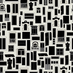 black and white window pattern
