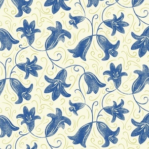 Art Nouveau Bluebells - lime - small 