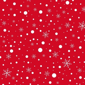snowflakes on red-large