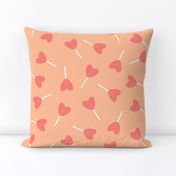 heart lollipops - coral on peach fuzz 