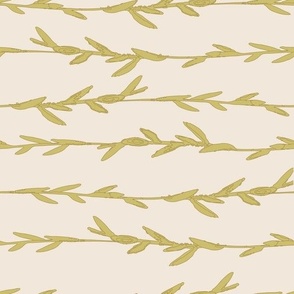 green and cream simple leaf stripe