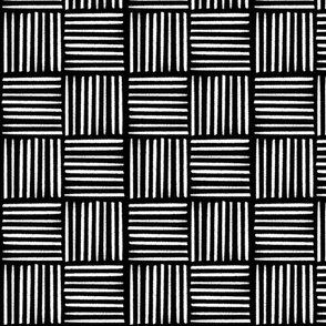 Rotating white stripes on black background
