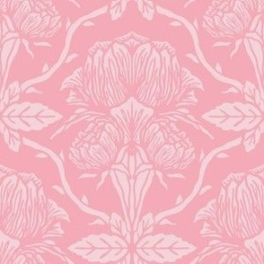 Small Traditional Damask Rose Floral in Blush Pink