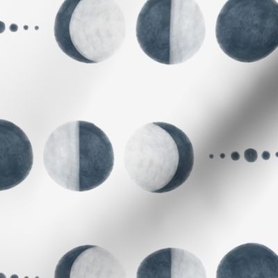 moon phases - big scale - white and black