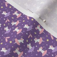 Small - Ballet Dancing Mice  on Purple fabric