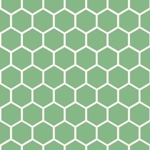 Smaller Hexagon Honeycomb Natural on Fresh Green