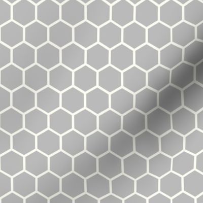 Smaller Hexagon Honeycomb Natural on Cloud Grey