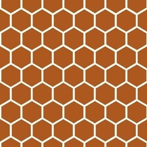 Smaller Hexagon Honeycomb Natural on Sunset Brown