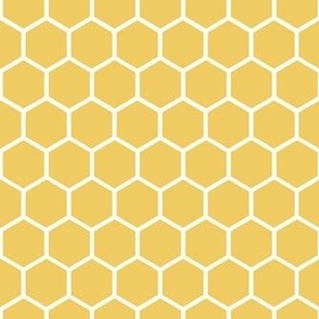 Smaller Hexagon Honeycomb Natural on Daisy Yellow