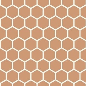Smaller Hexagon Honeycomb Natural on Earthy Tan