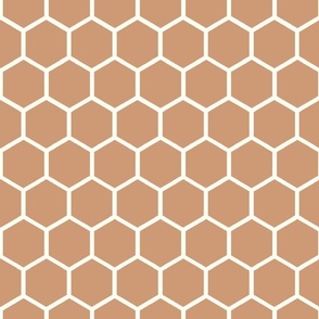 Bigger Hexagon Honeycomb Natural on Earthy Tan