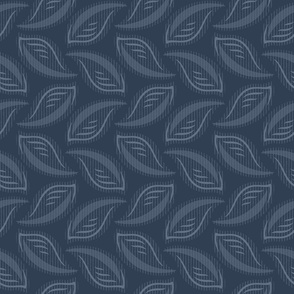 Pear Passion Leaves Medium Scale - Navy, Steel Blue