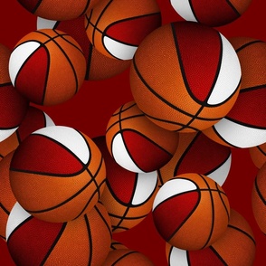 Red white basketball team colors sports pattern red background 