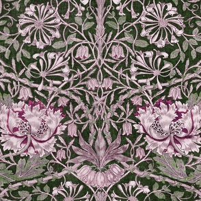 William Morris Honeysuckle - 3134 large - Berry and Green