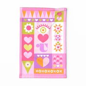 I Love You Valentine's Symbols - Pink & Orange