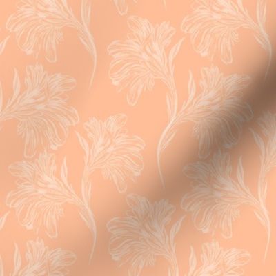 Line drawn floral Damask small scale 