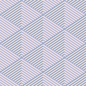 Silver blue interlacing linear triangle art deco style seamless pattern