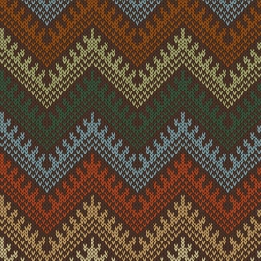 Knit Kilim Chevron Scotch Moss Large