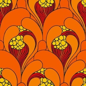 1900 Vintage "Floral Awakening" Art Nouveau by Kolomon Moser - in Citrus Multi