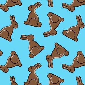 chocolate bunny - easter candy - bright blue - LAD24