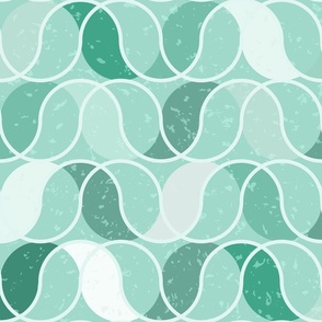 Colourful Bold Wavy Abstract in Green