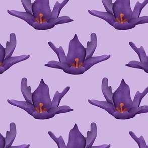 Purple Flowers on Lavender Large Scale