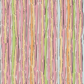 bright fun stripe with pink and green