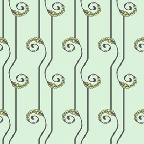 mint green scroll stripe