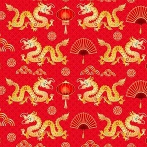 Chinese New Year dragon red gold small