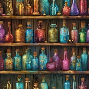Shimmering Magical Potion Bottles