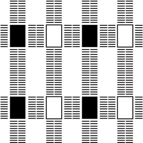 (m) Minimal line blocks and rectangles - modern retro lines - black and white - Medium