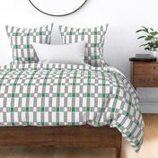 (s) Minimal line blocks and rectangles - modern retro lines - Black, White with Green Patch - Small