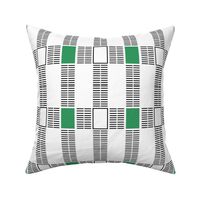 (s) Minimal line blocks and rectangles - modern retro lines - Black, White with Green Patch - Small