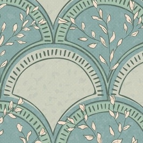 Wildflower Fan | Robin's Egg Blue | Scalloped Large Scale