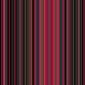 Striped vertical pattern brown, black, crimson