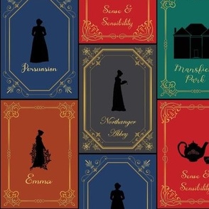 Jane Austen Silhouette Book Covers jewel tones