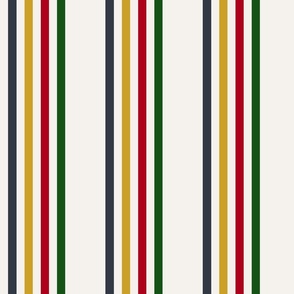 camp blanket, 1/2 inch stripes lengthwise, four colors