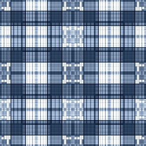 White blue checkered fashionable shirt tartan pattern