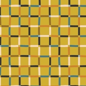 Party Plaid - Muliticolour on Chartreuse Background