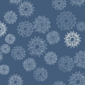 Snowflakes at night