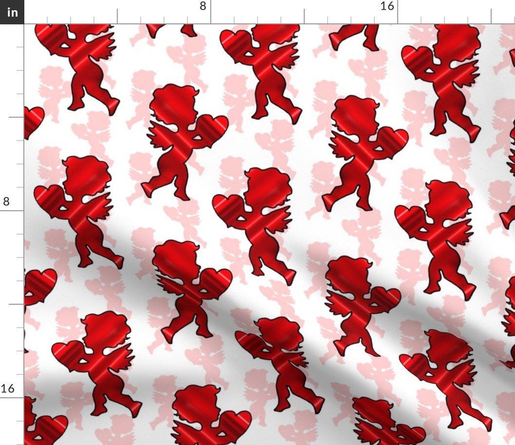 Red Foil Cupids (light white background)