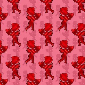 Red Foil Cupids (pink background)