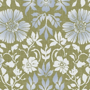 papyrus floral pattern in green